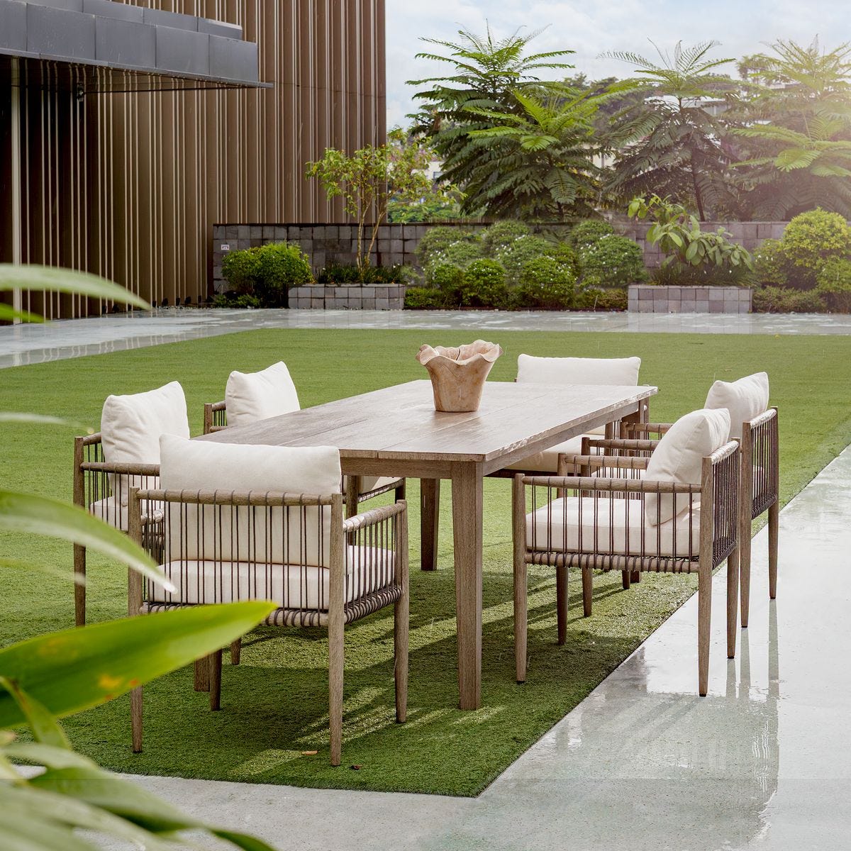 Borneo Outdoor Dining Chair, Oyster
