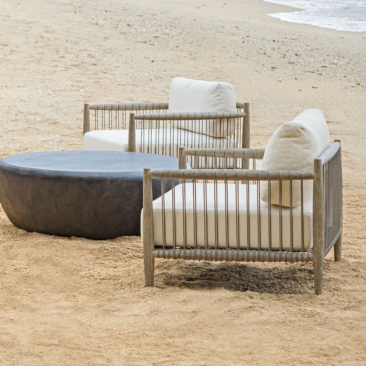 Borneo Outdoor Lounge Chair, Oyster
