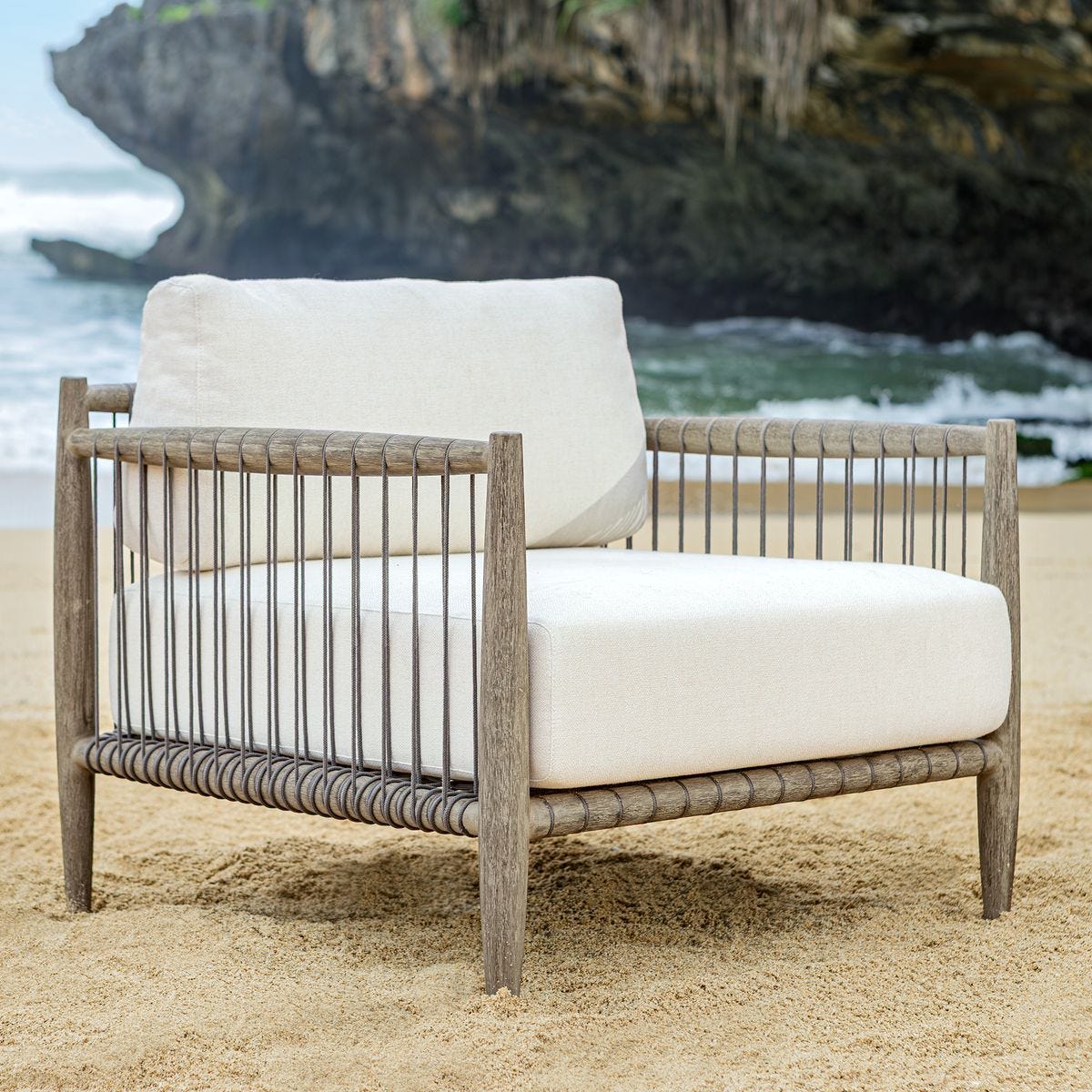 Borneo Outdoor Lounge Chair, Oyster