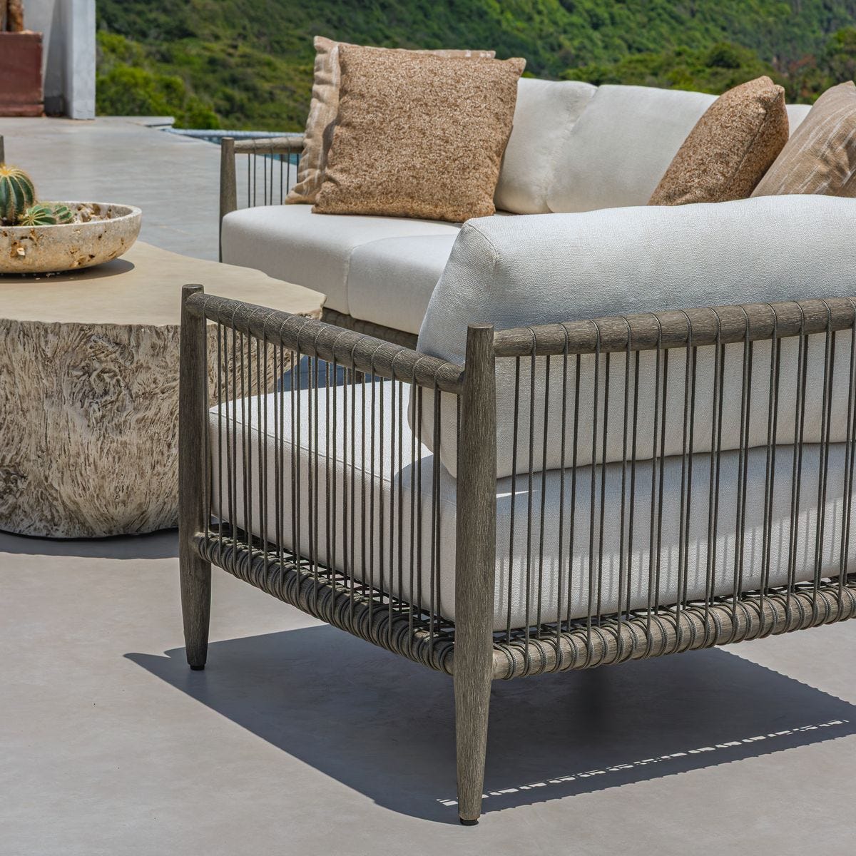 Borneo Outdoor Lounge Chair, Oyster by Uttermost