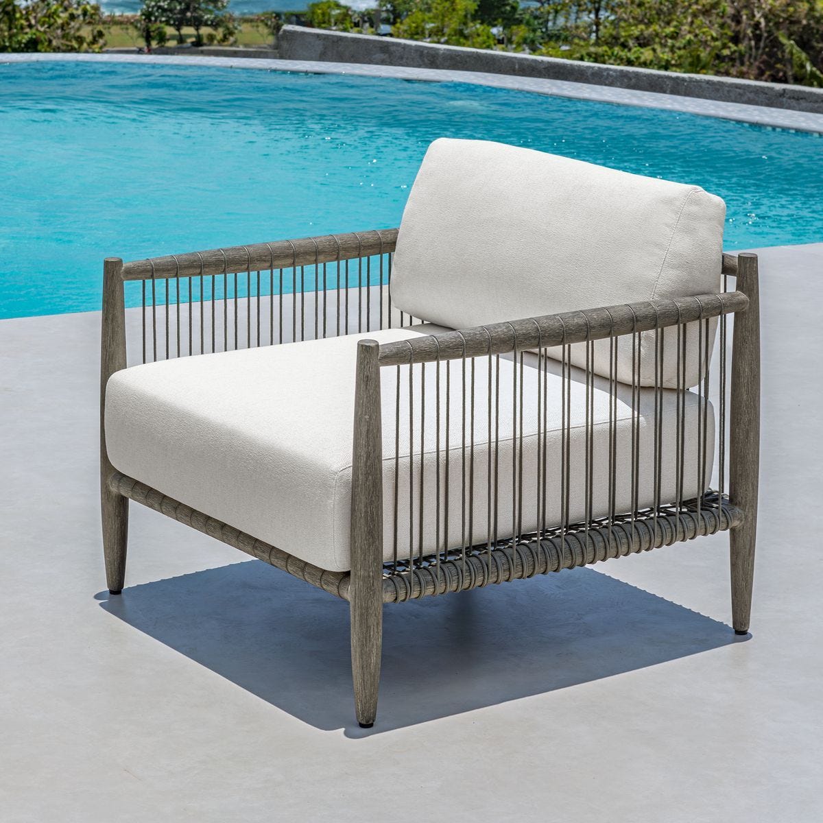 Borneo Outdoor Lounge Chair, Oyster by Uttermost