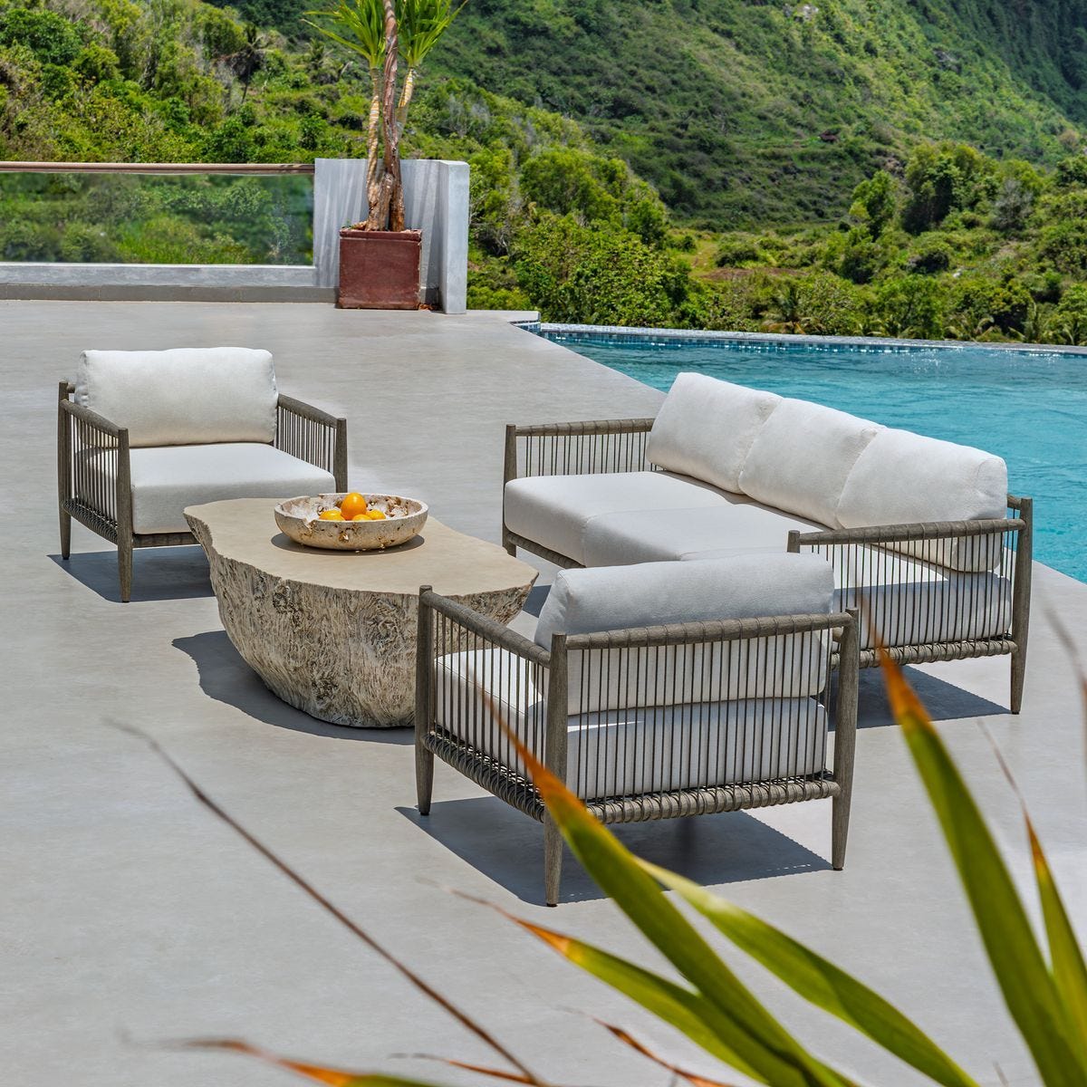 Borneo Outdoor Lounge Chair, Oyster – Furniture by Uttermost | Sutter & Vale