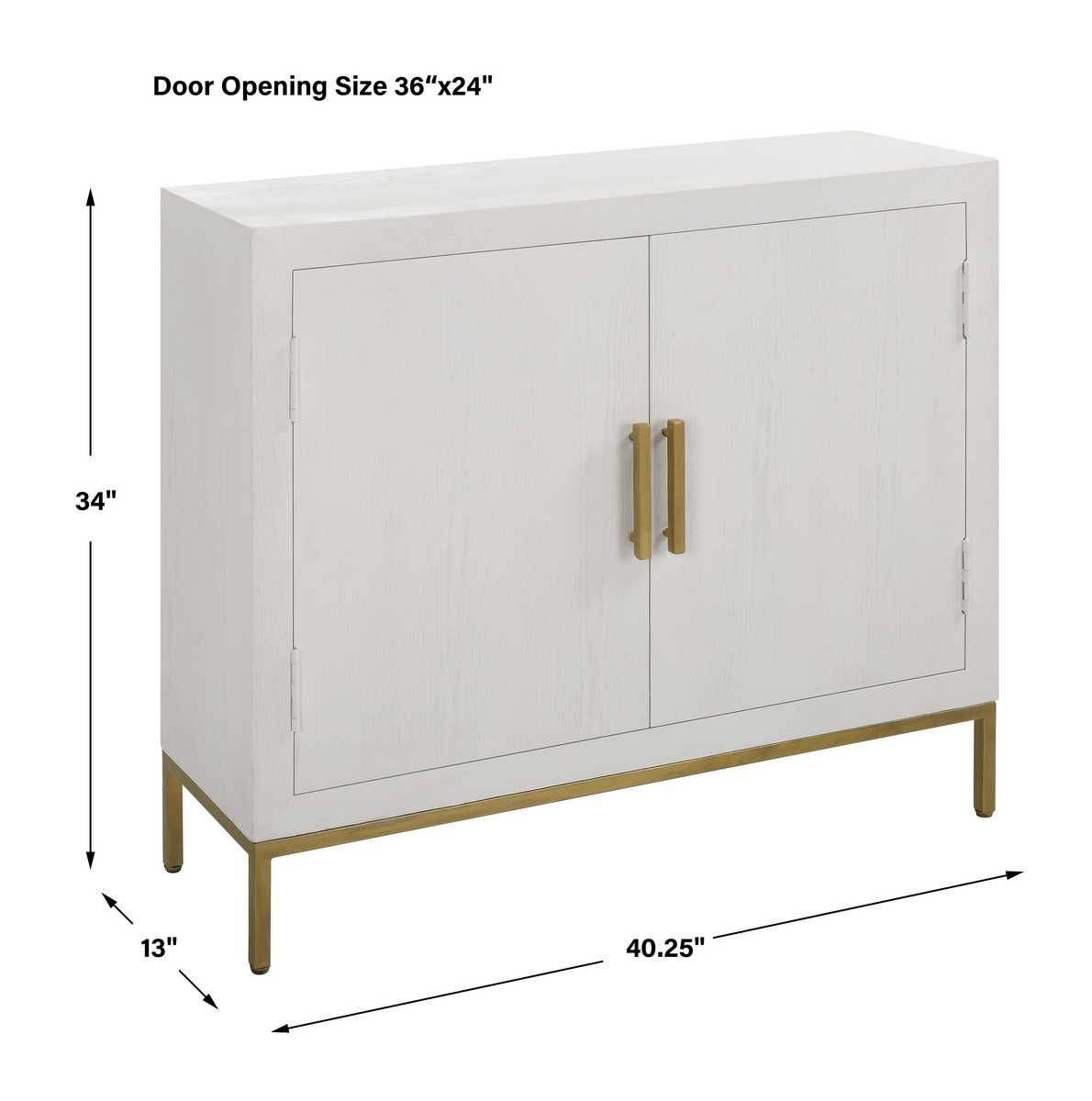 Front Range 2 Door Cabinet, White by Uttermost