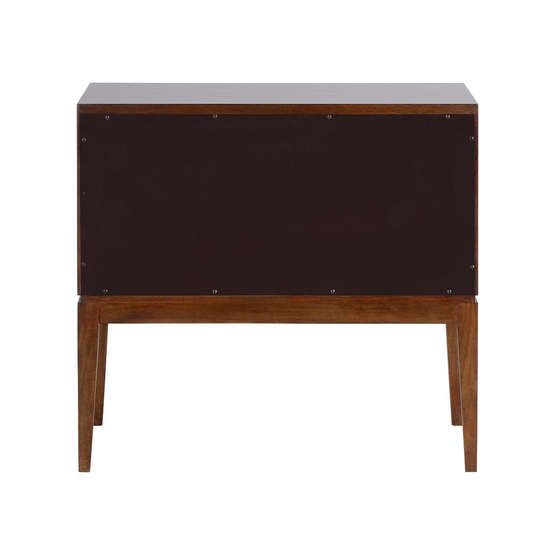 Vika Side Table in Dark Walnut/Polished Nickel / Wood - Chelsea House