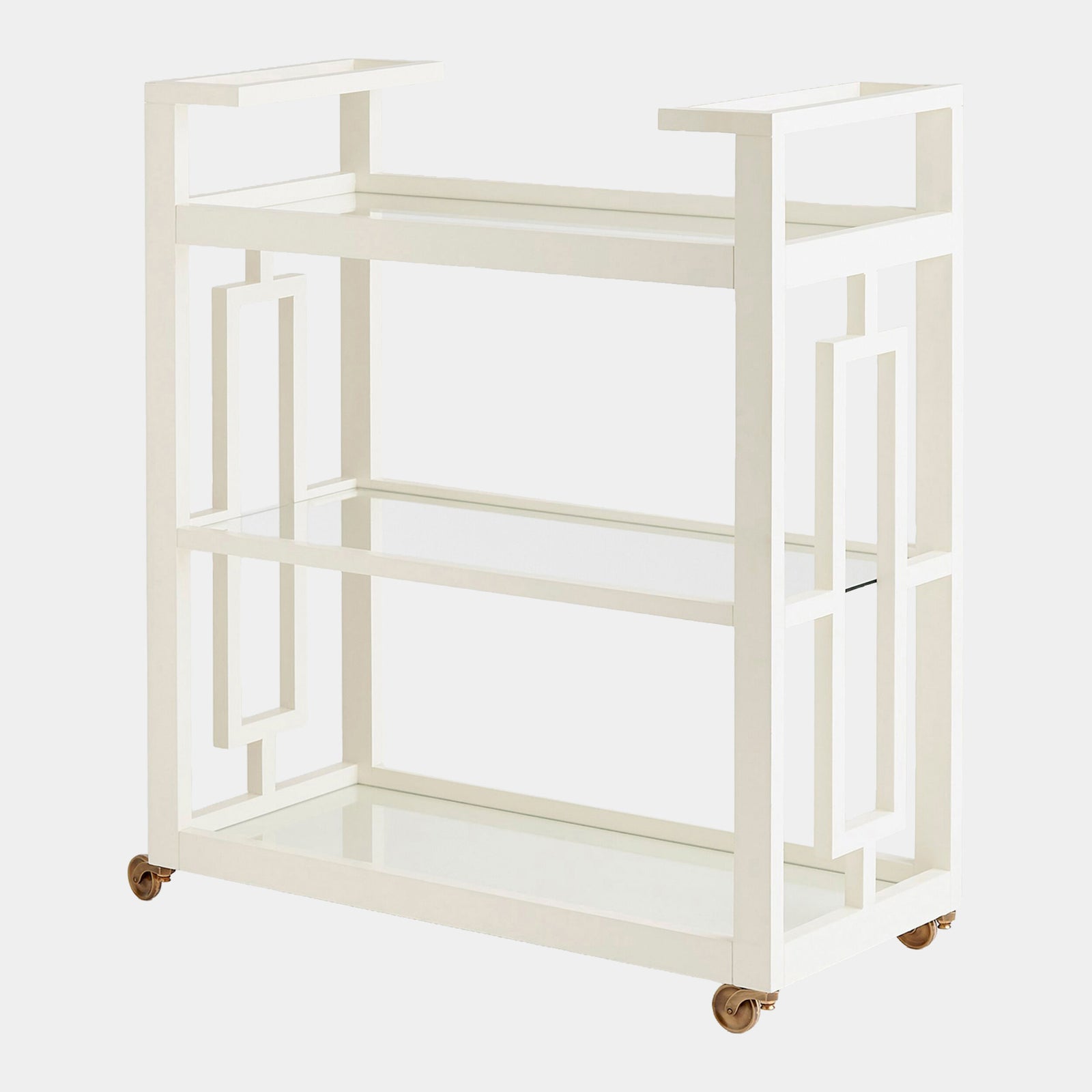 Grid Block Bar Cart-White