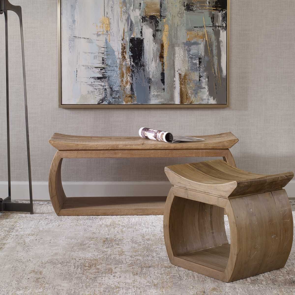 Connor Small Bench, Natural – Furniture by Uttermost | Sutter & Vale