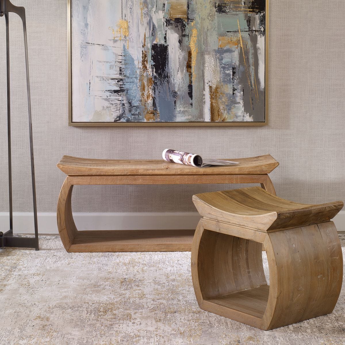 Connor Small Bench, Natural – Furniture by Uttermost | Sutter & Vale