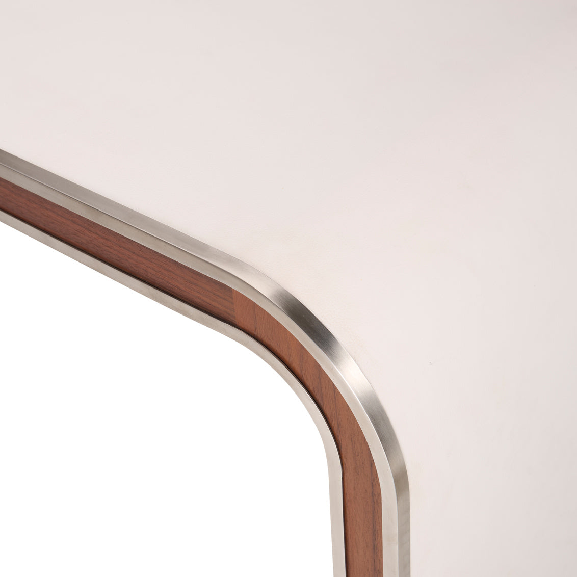 Arden Console – White in White/Walnut/Nickel / Leather - Chelsea House