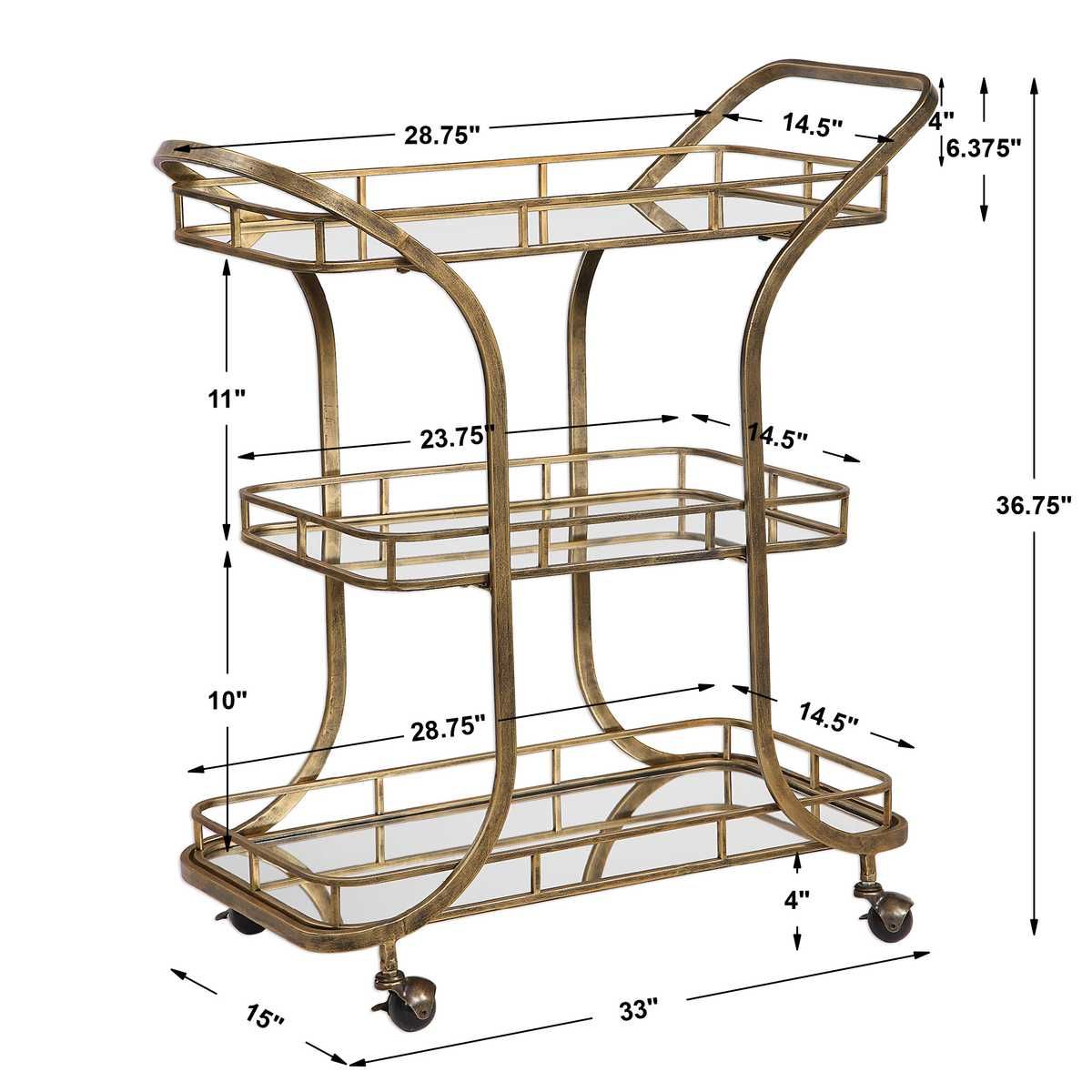 Stassi Serving Cart – Furniture by Uttermost | Sutter & Vale