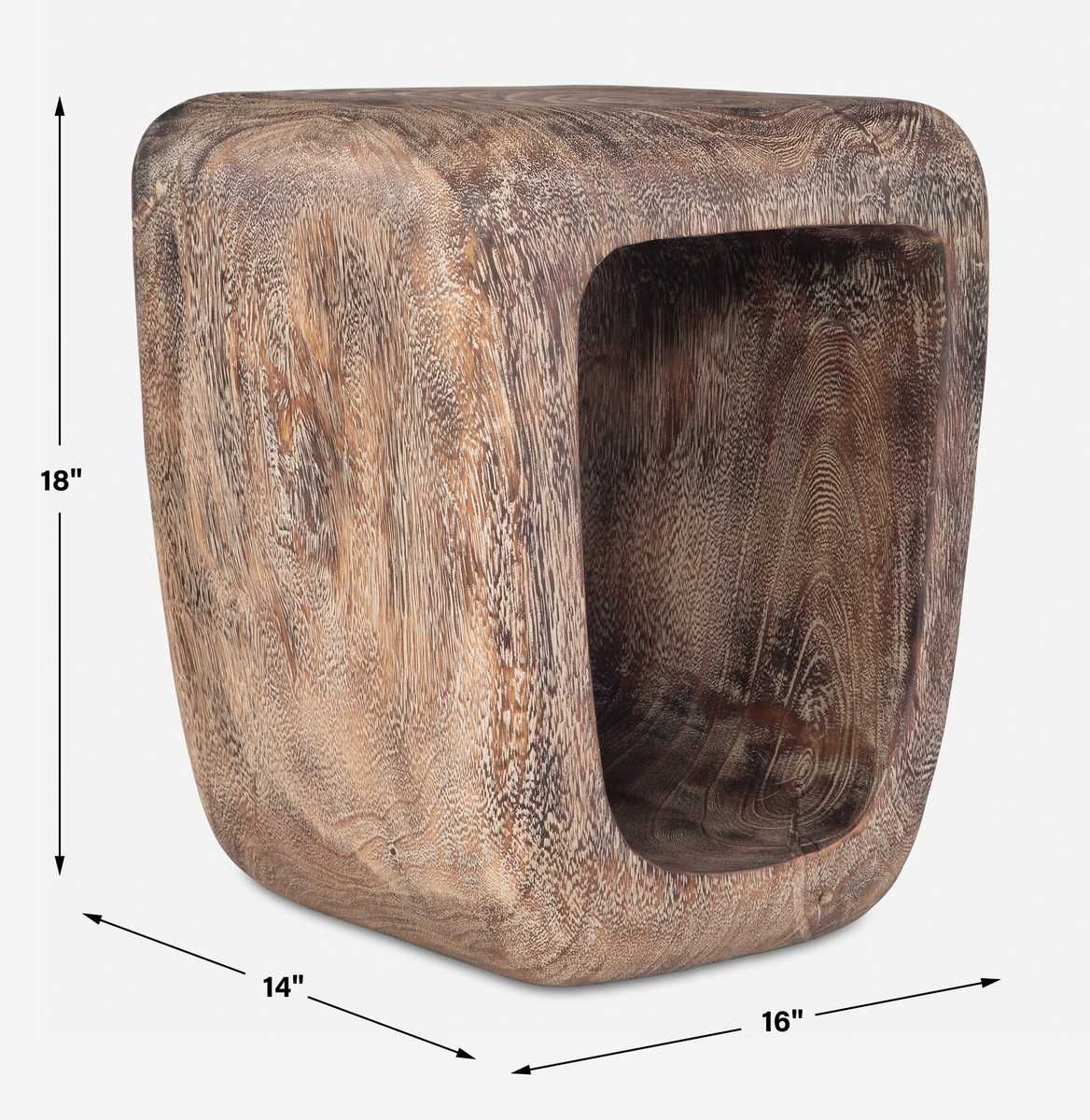 Loophole Accent Stool, Bleached Wash – Furniture by Uttermost | Sutter & Vale