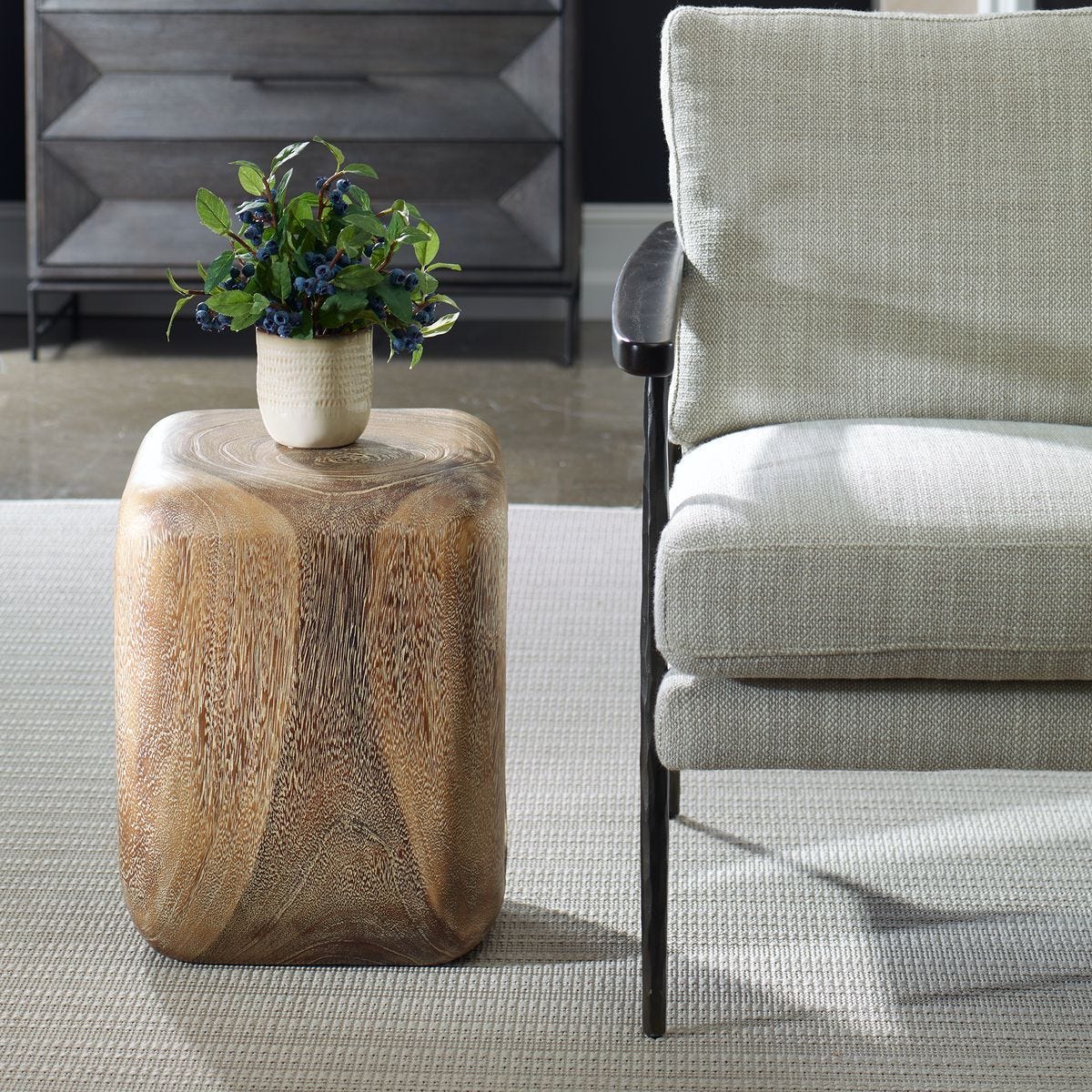 Loophole Accent Stool, Bleached Wash – Furniture by Uttermost | Sutter & Vale
