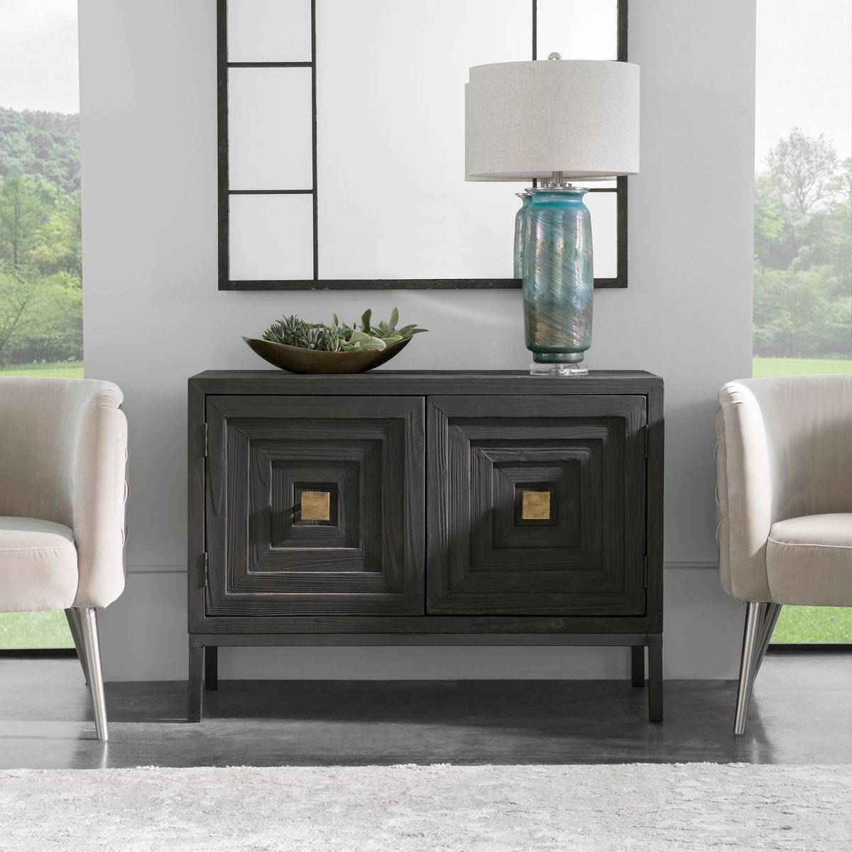 Aiken 2 Door Cabinet, Black – Furniture by Uttermost | Sutter & Vale