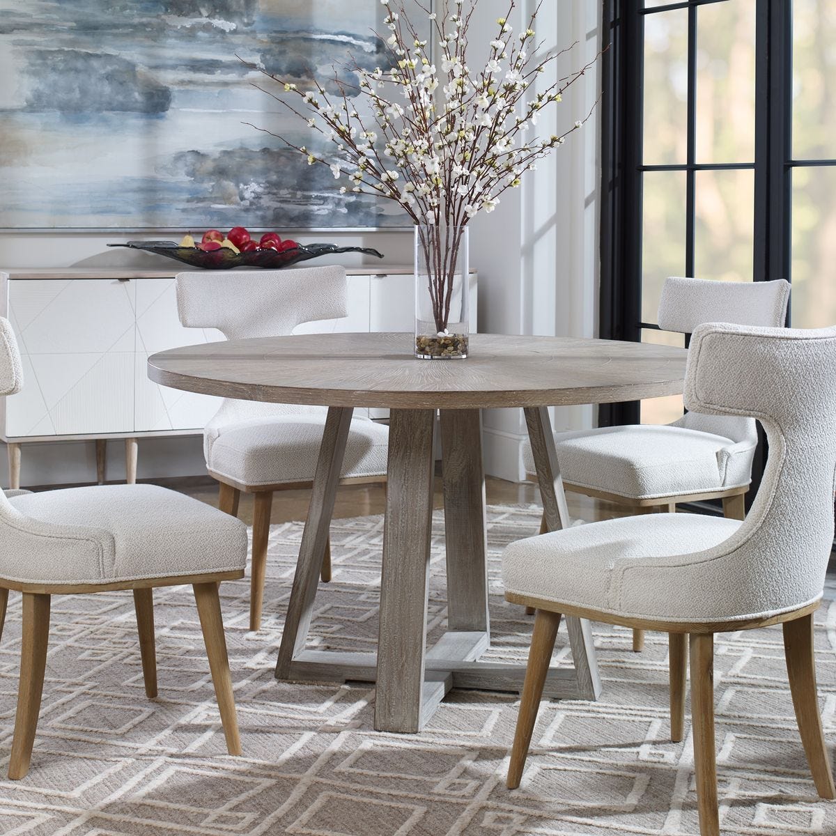 Gidran Dining Table, Gray, 2 Cartons – Furniture by Uttermost | Sutter & Vale