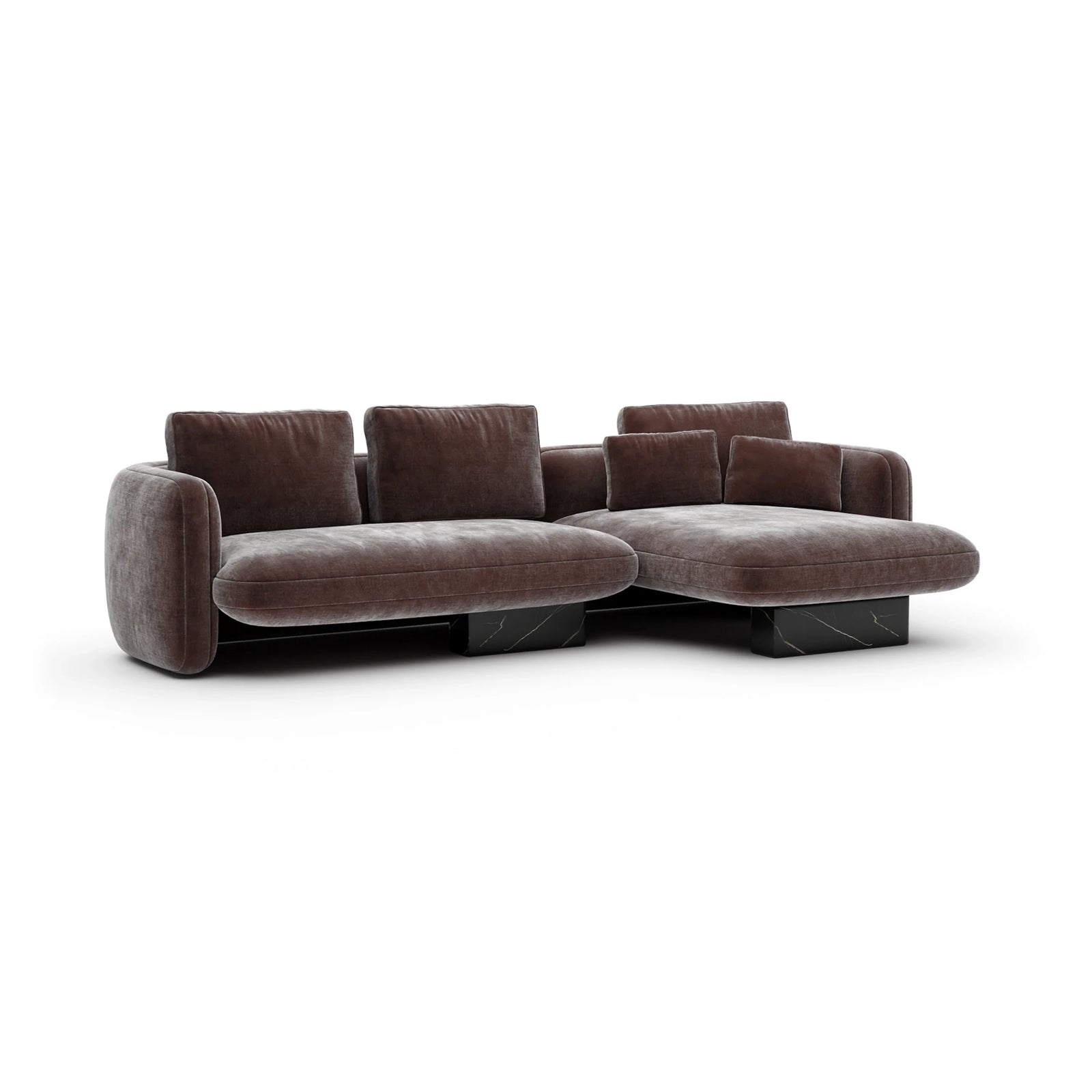 Overlap Right Chaise Sec Small Dk Taupe
