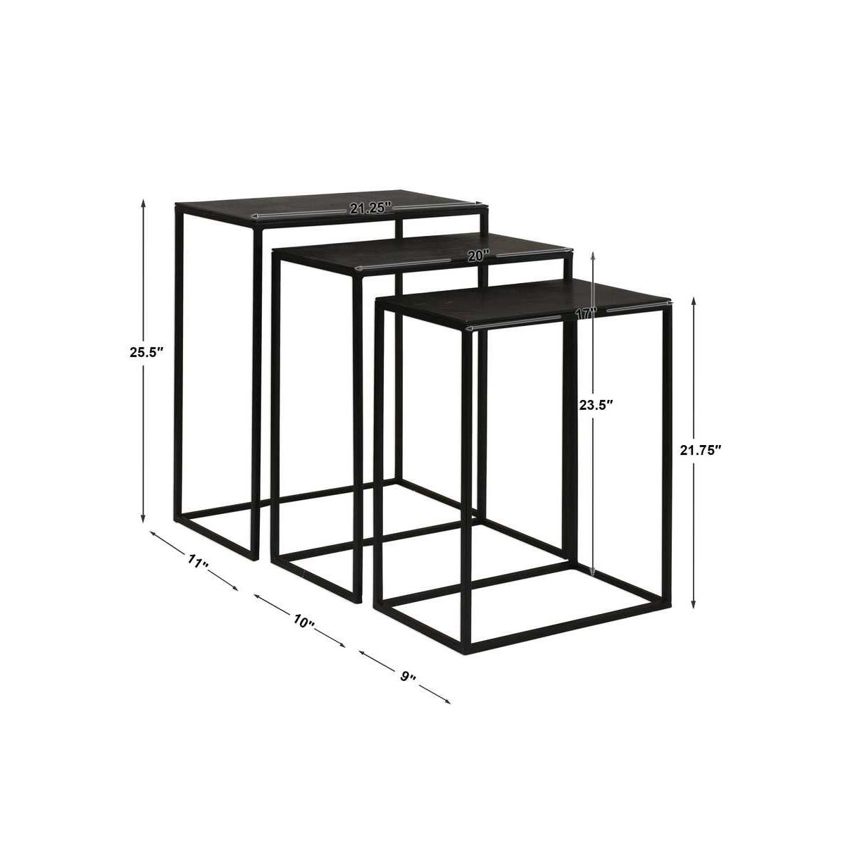 Coreene Nesting Tables, Black, S/3