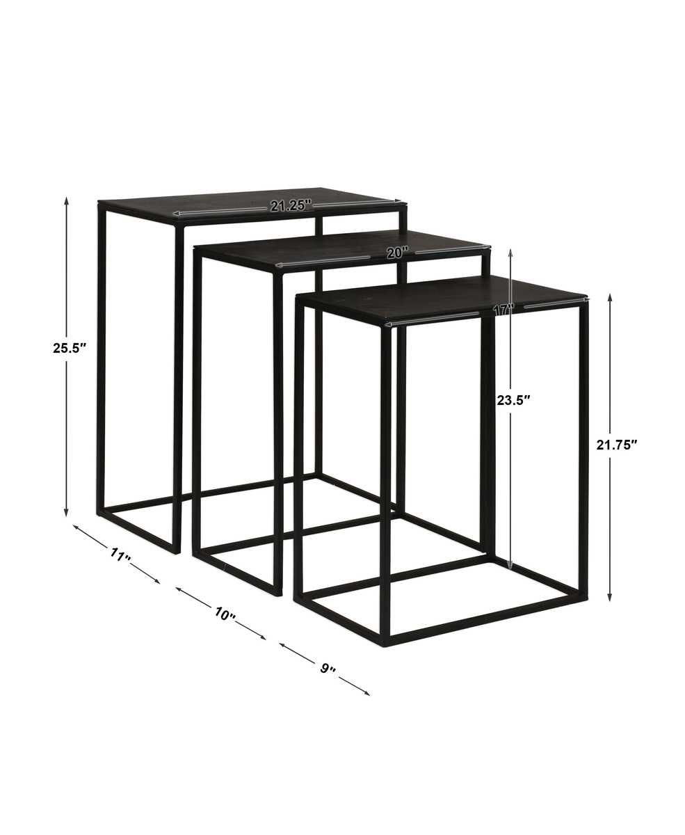 Coreene Nesting Tables, Black, S/3 – Furniture by Uttermost | Sutter & Vale