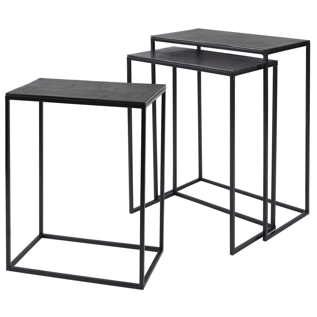 Coreene Nesting Tables, Black, S/3 – Furniture by Uttermost | Sutter & Vale