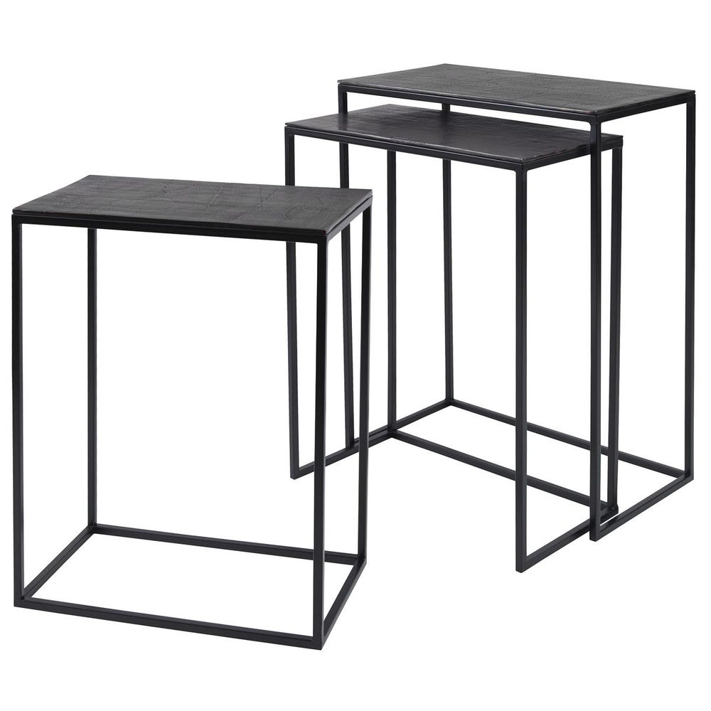 Coreene Nesting Tables, Black, S/3