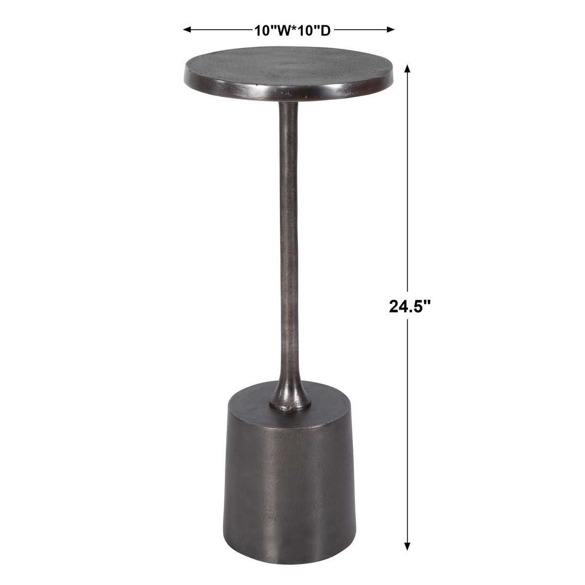 Sanaga Indoor-Outdoor Drink Table, Nickel – Furniture by Uttermost | Sutter & Vale