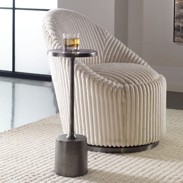 Sanaga Indoor-Outdoor Drink Table, Nickel