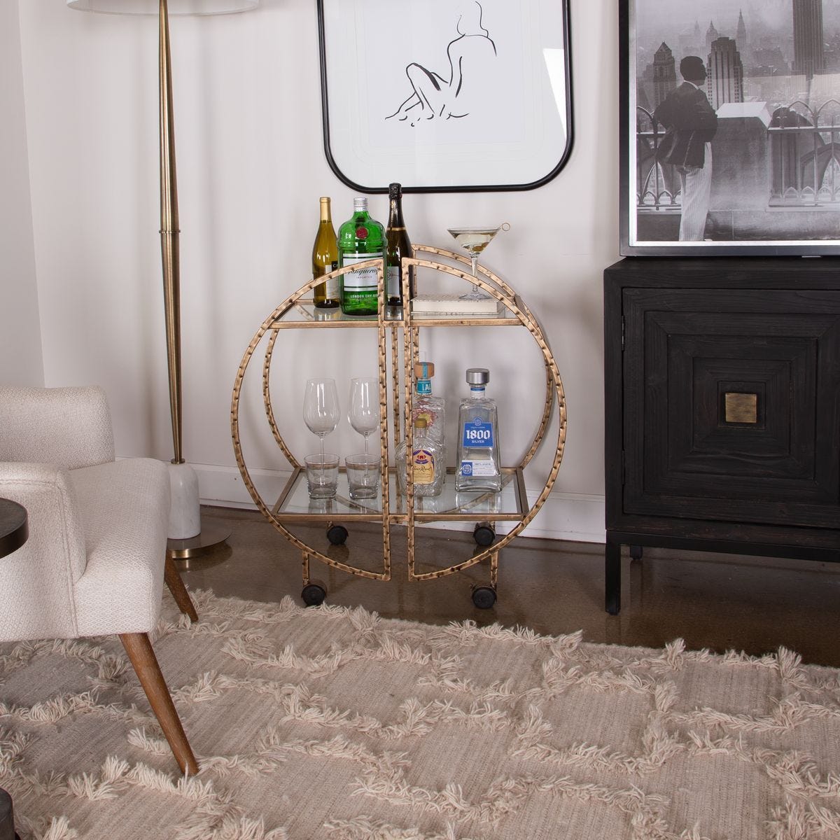 Zelina Bar Cart – Furniture by Uttermost | Sutter & Vale