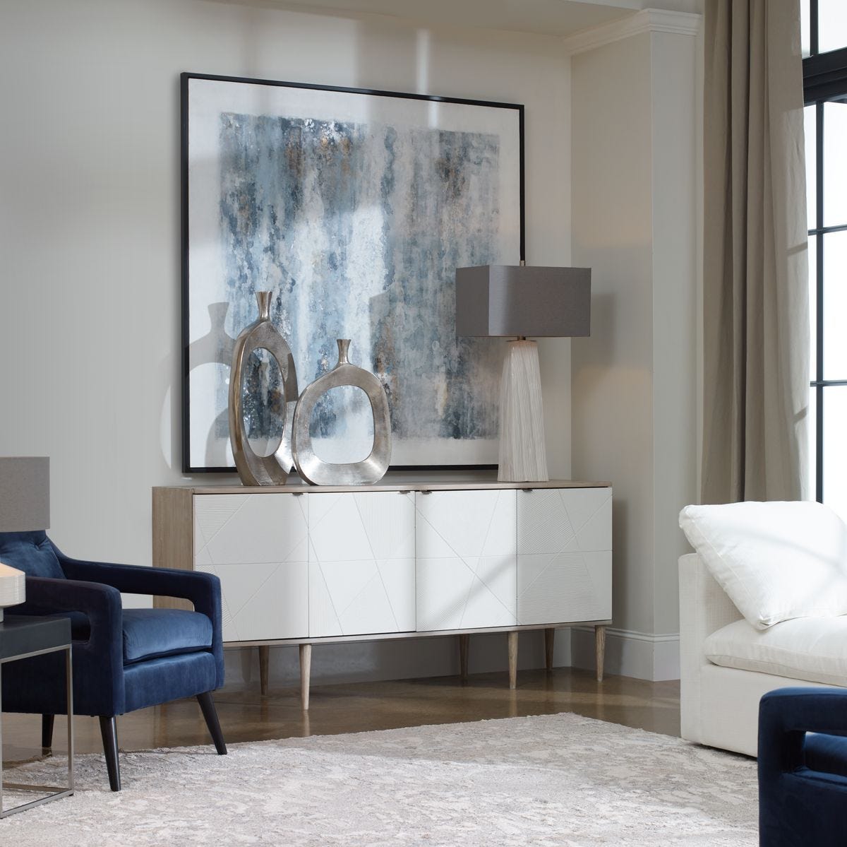 Tightrope 4 Door Cabinet – Furniture by Uttermost | Sutter & Vale