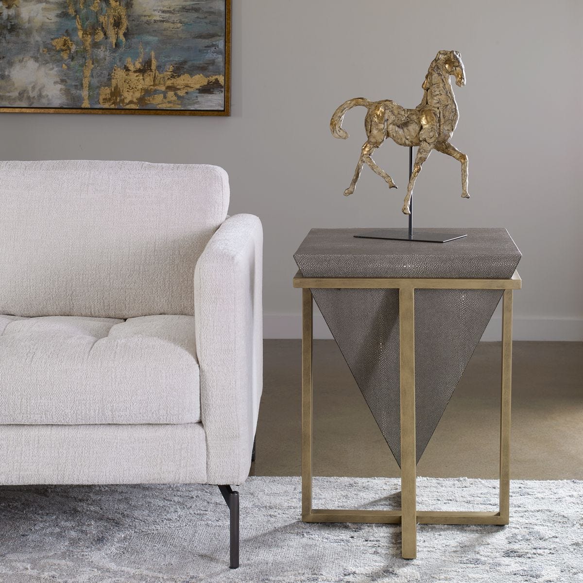 Bertrand Accent Table, Shagreen – Furniture by Uttermost | Sutter & Vale
