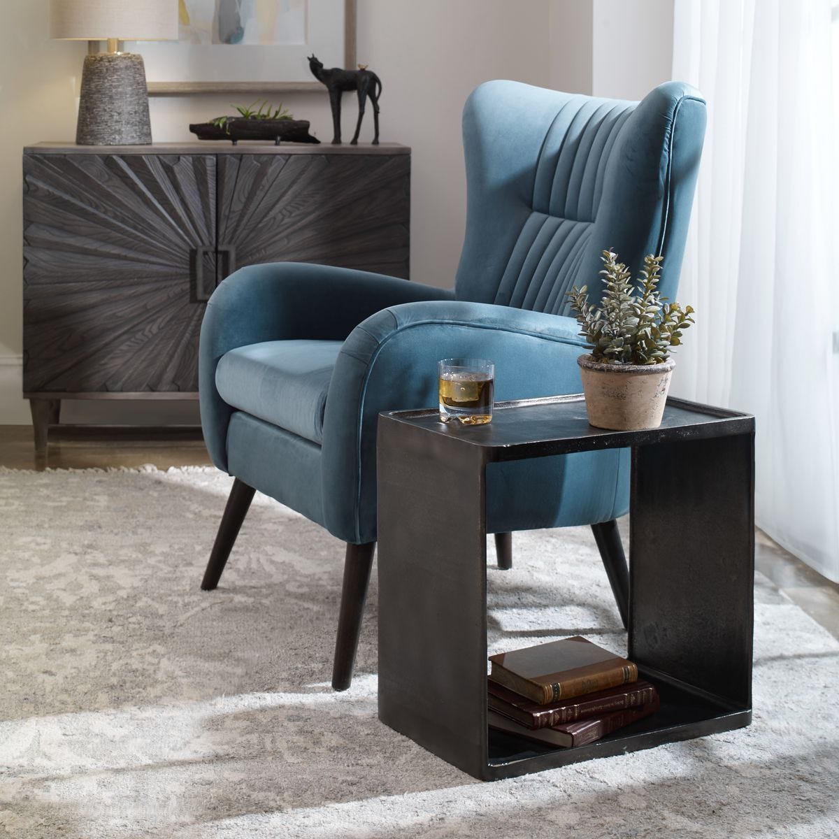 Derwent Side Table, Dark Nickel – Furniture by Uttermost | Sutter & Vale