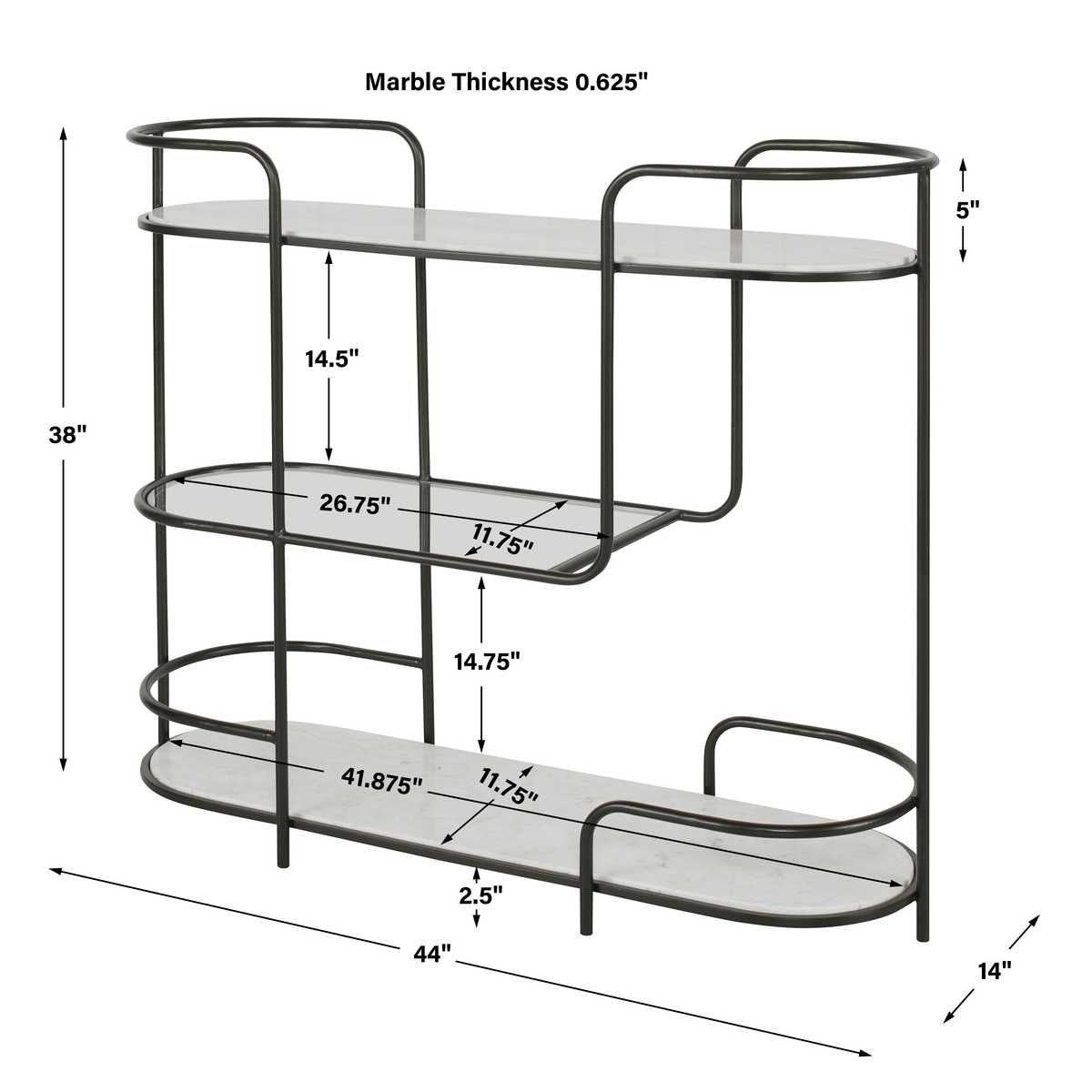 Trolley Bar Console, 2 Cartons – Furniture by Uttermost | Sutter & Vale