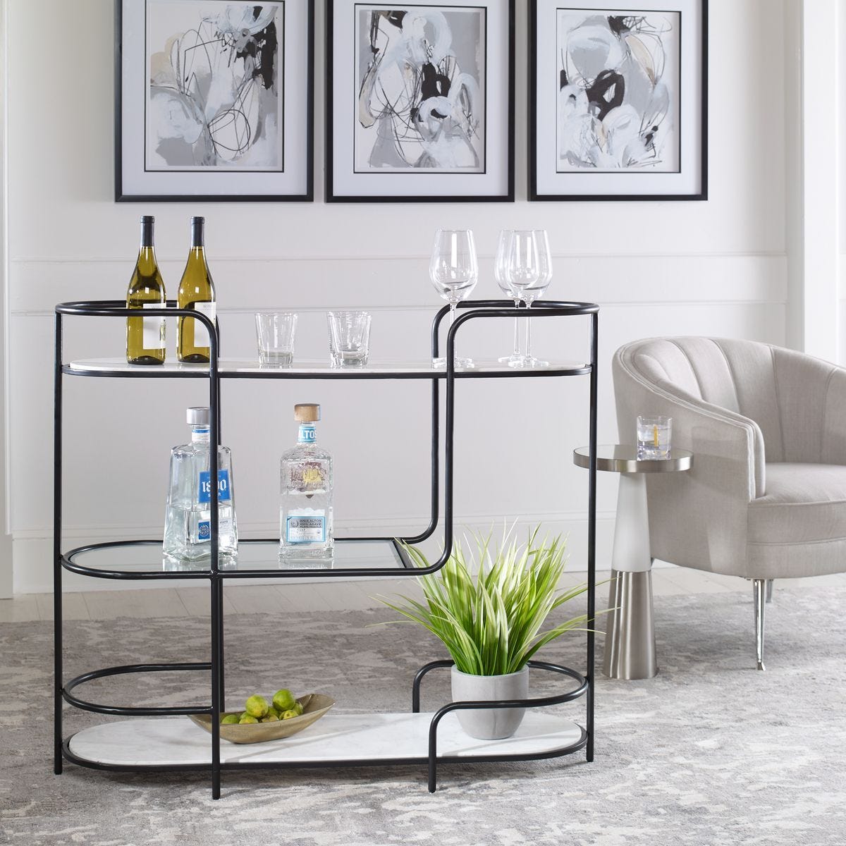 Trolley Bar Console, 2 Cartons – Furniture by Uttermost | Sutter & Vale