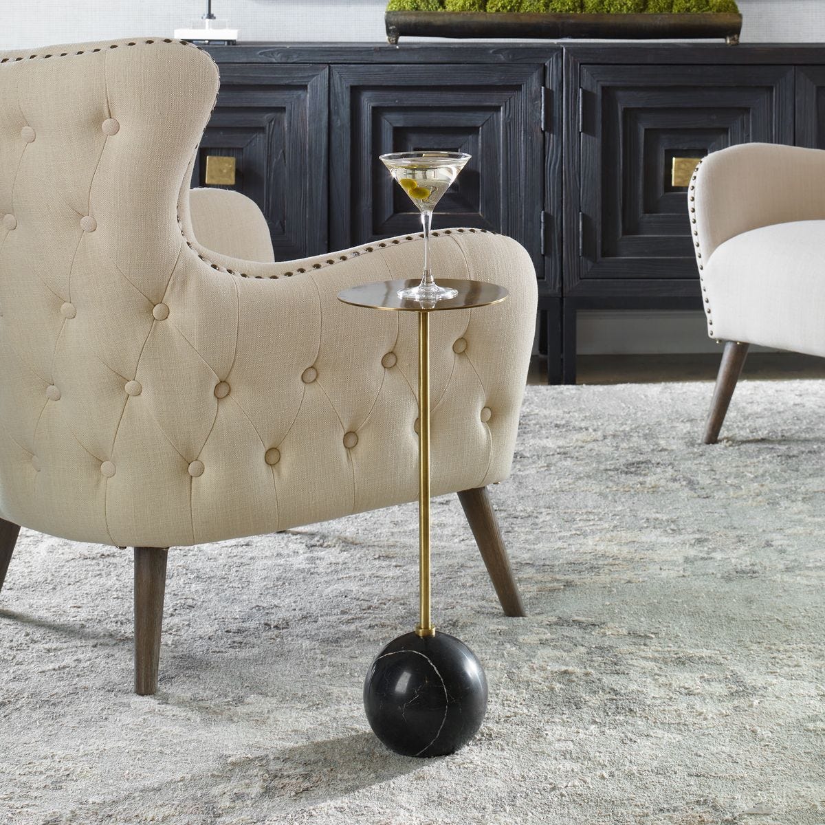Gimlet Drink Table, Black – Furniture by Uttermost | Sutter & Vale