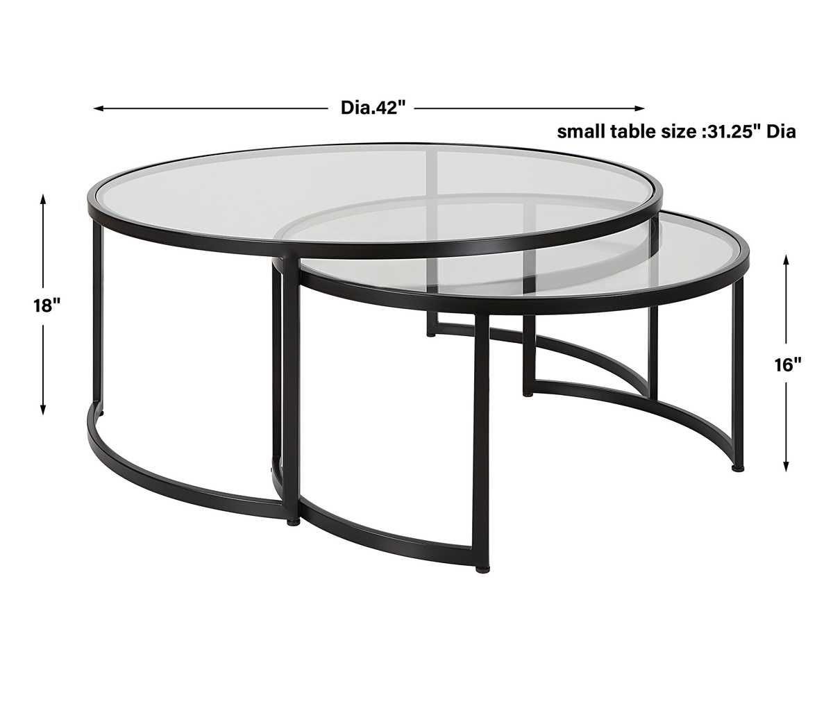 Rhea Nesting Coffee Tables, Black, S/2 – Furniture by Uttermost | Sutter & Vale