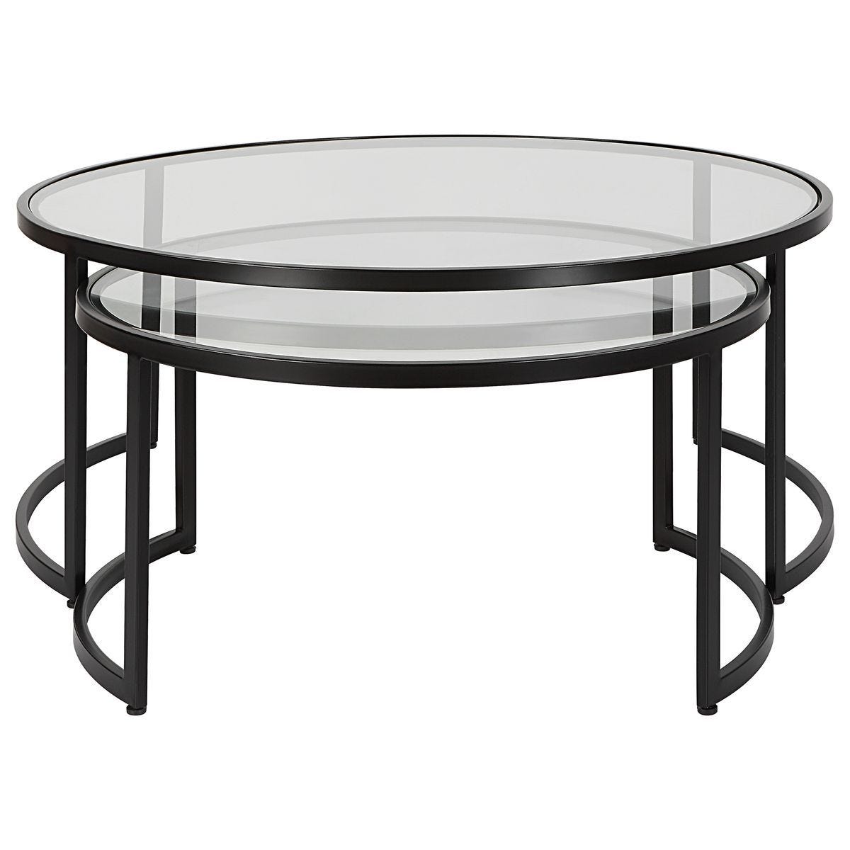 Rhea Nesting Coffee Tables, Black, S/2 – Furniture by Uttermost | Sutter & Vale