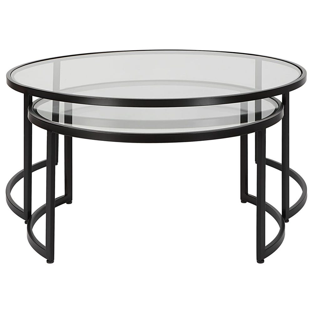Rhea Nesting Coffee Tables, Black, S/2
