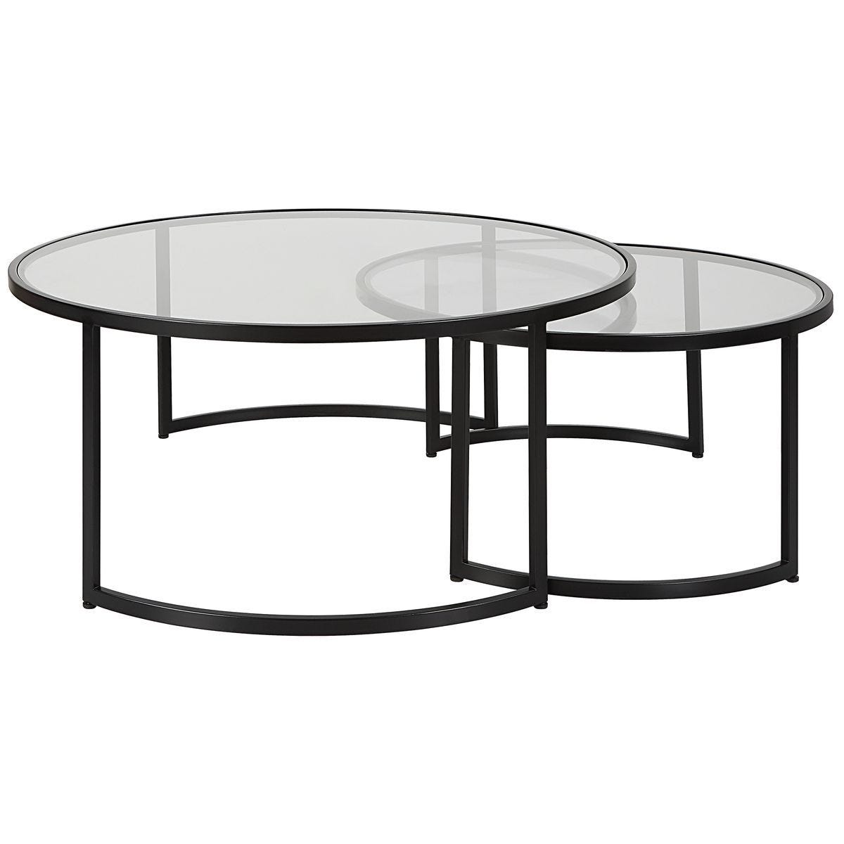 Rhea Nesting Coffee Tables, Black, S/2 – Furniture by Uttermost | Sutter & Vale