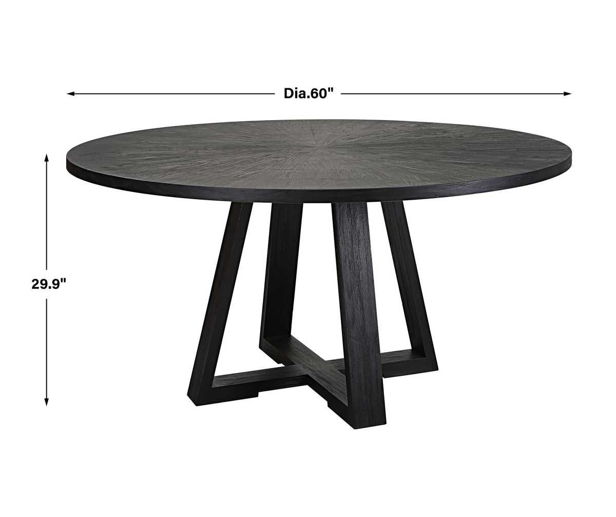 Gidran Dining Table, Black, 2 Cartons – Furniture by Uttermost | Sutter & Vale