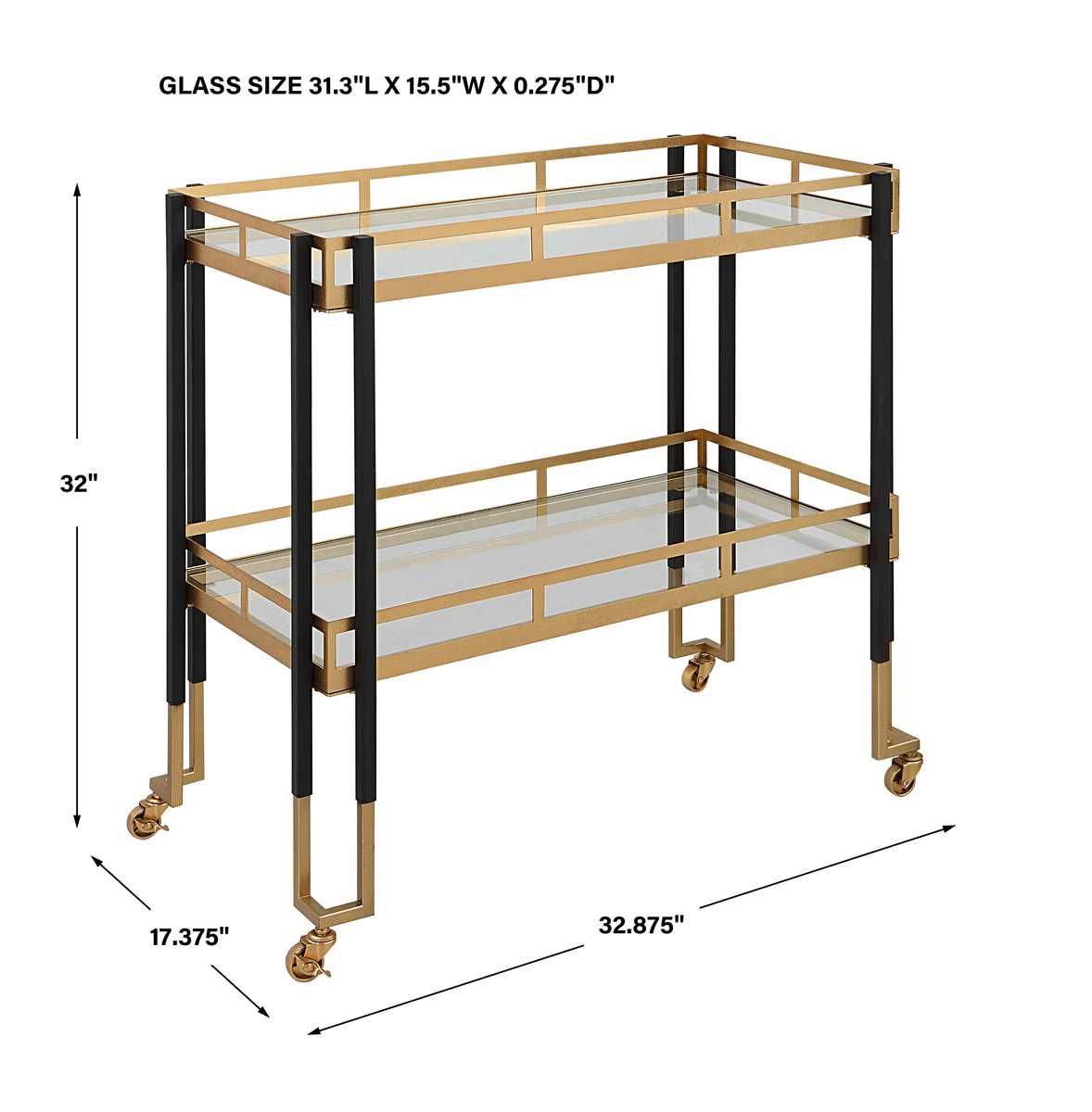 Kentmore Bar Cart – Furniture by Uttermost | Sutter & Vale