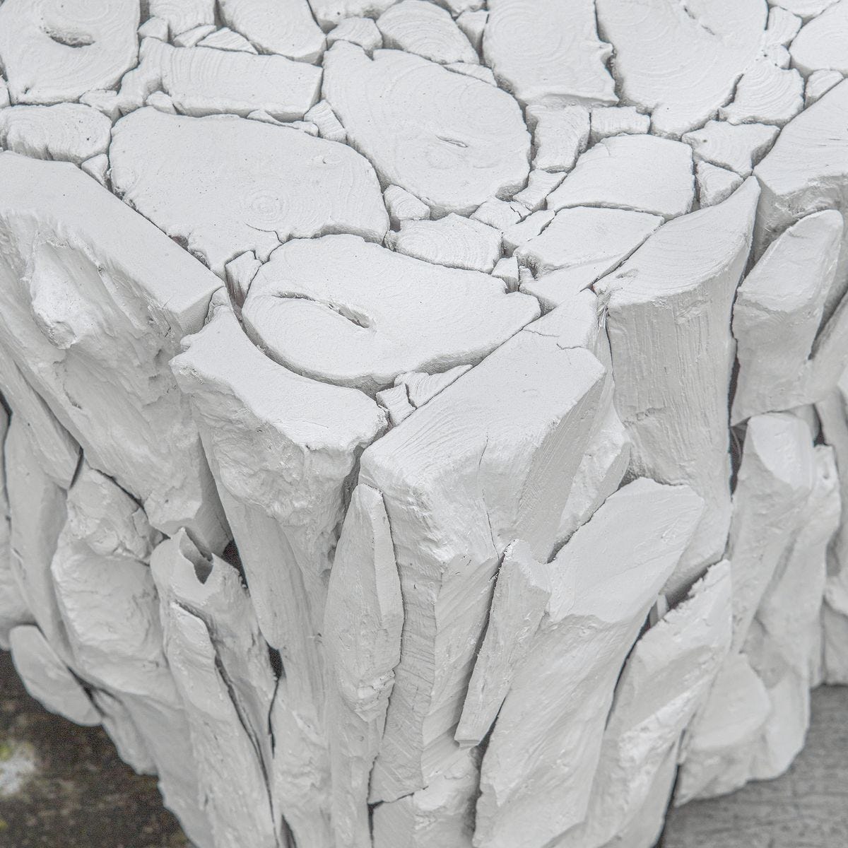 Teak Root Bunching Cube, White – Furniture by Uttermost | Sutter & Vale