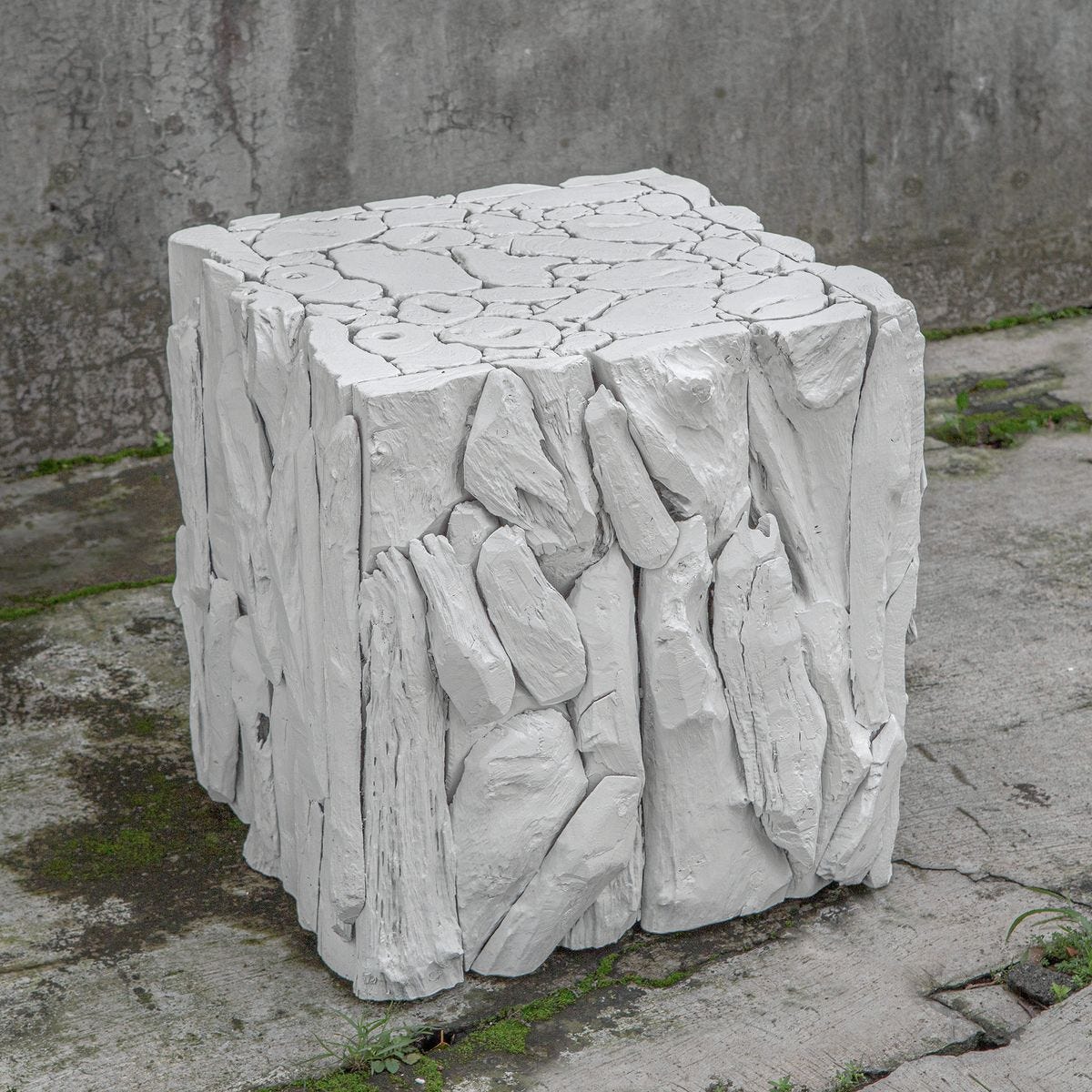 Teak Root Bunching Cube, White – Furniture by Uttermost | Sutter & Vale
