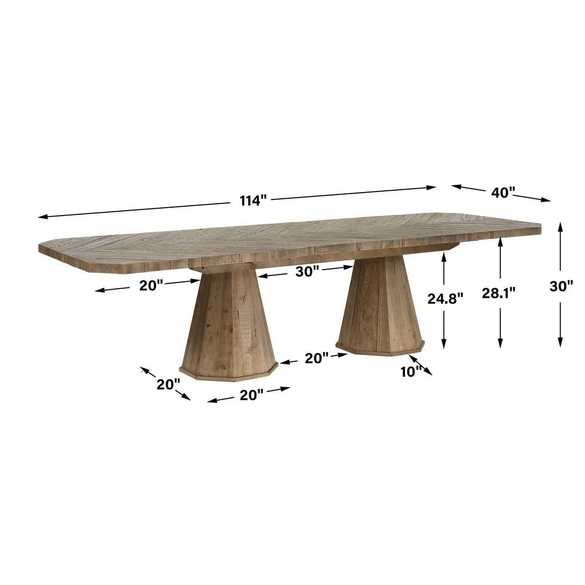 Caledon Dining Table, 2 CARTONS – Furniture by Uttermost | Sutter & Vale