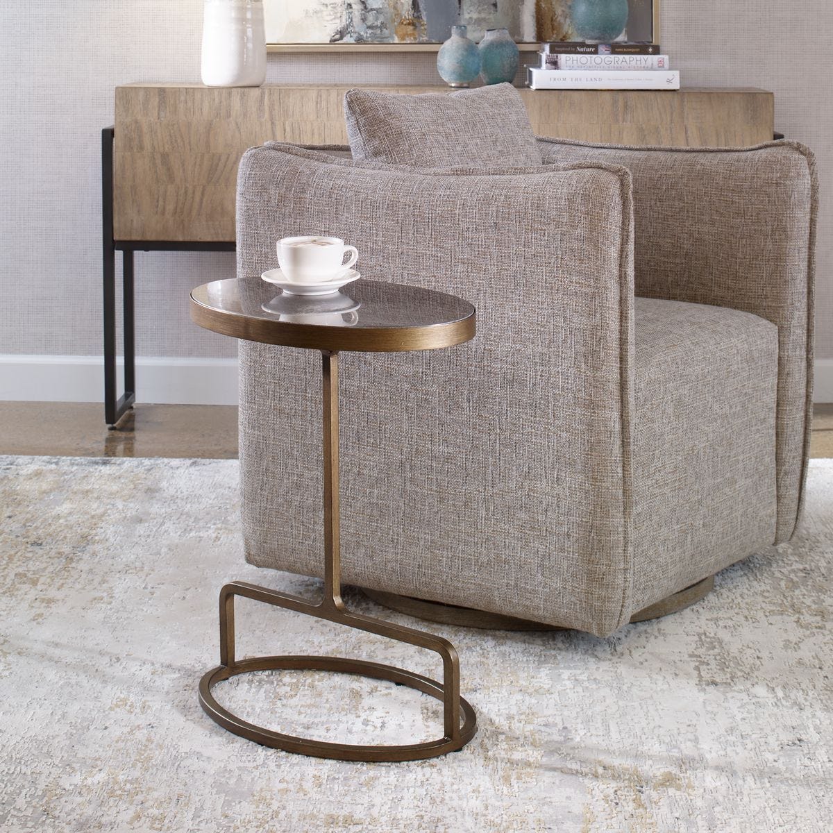 Jessenia Accent Table, Bluestone – Furniture by Uttermost | Sutter & Vale