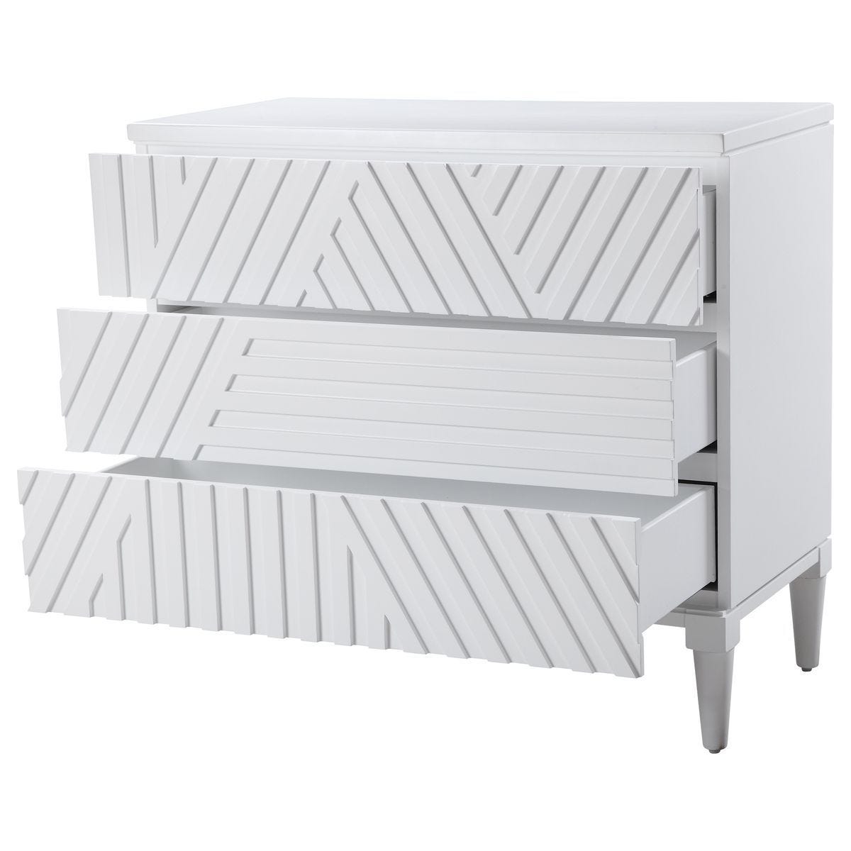 Colby 3 Drawer Chest, White – Furniture by Uttermost | Sutter & Vale