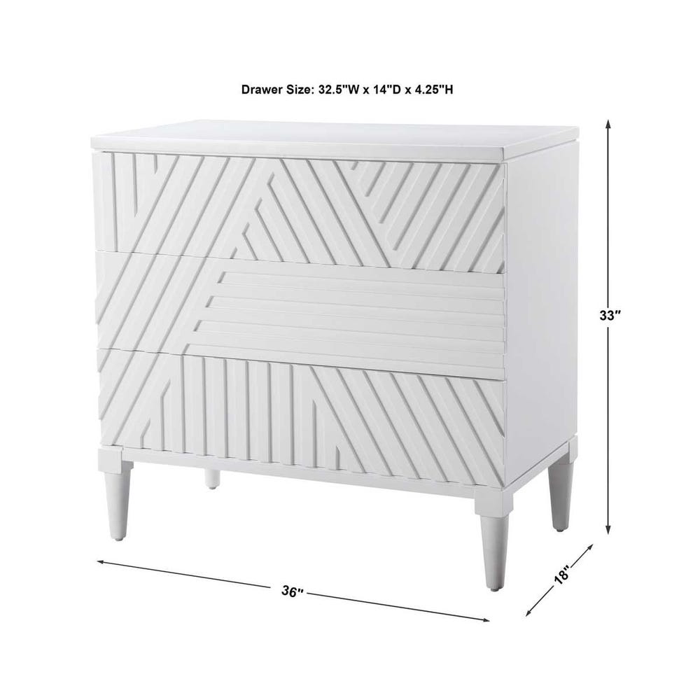 Colby 3 Drawer Chest, White
