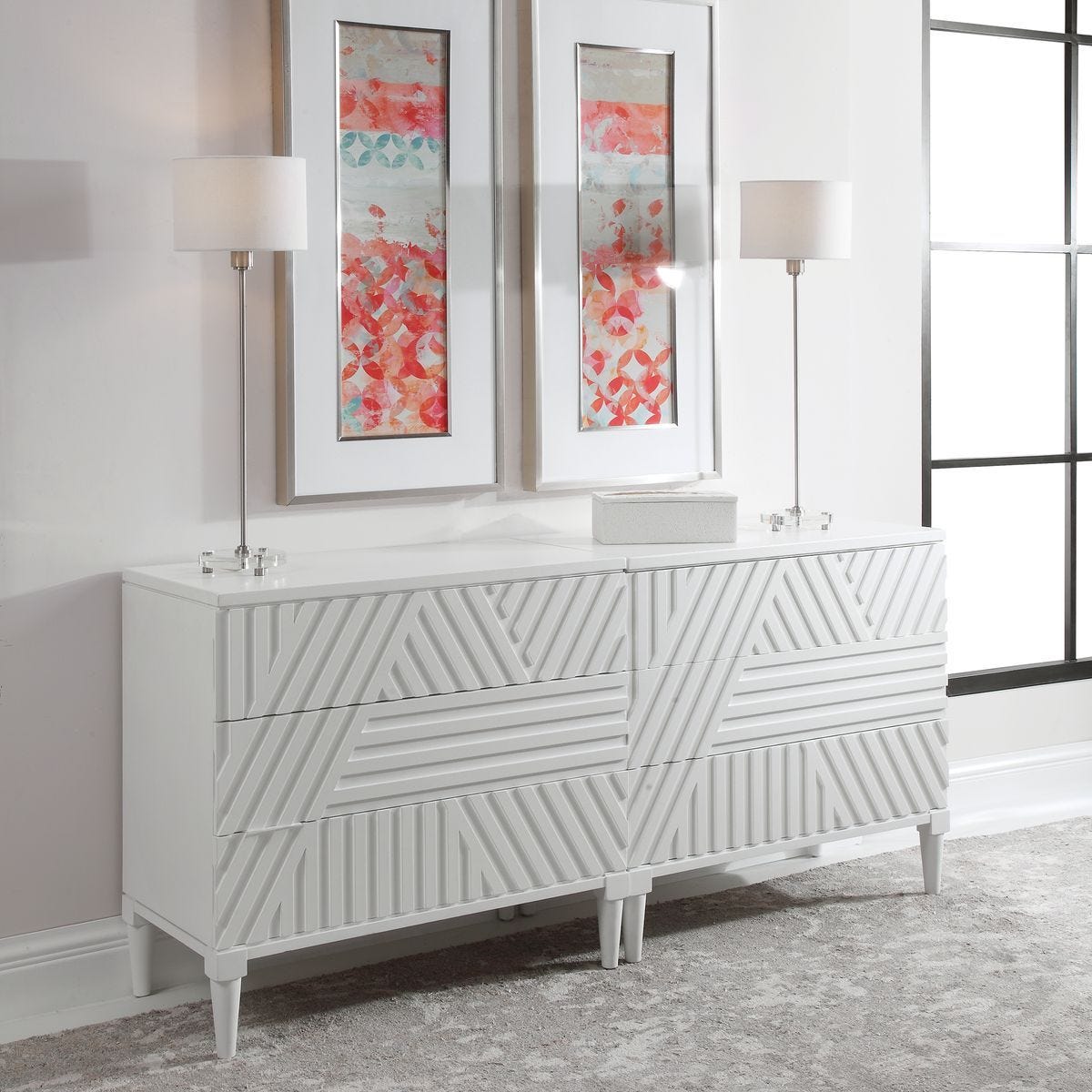 Colby 3 Drawer Chest, White – Furniture by Uttermost | Sutter & Vale