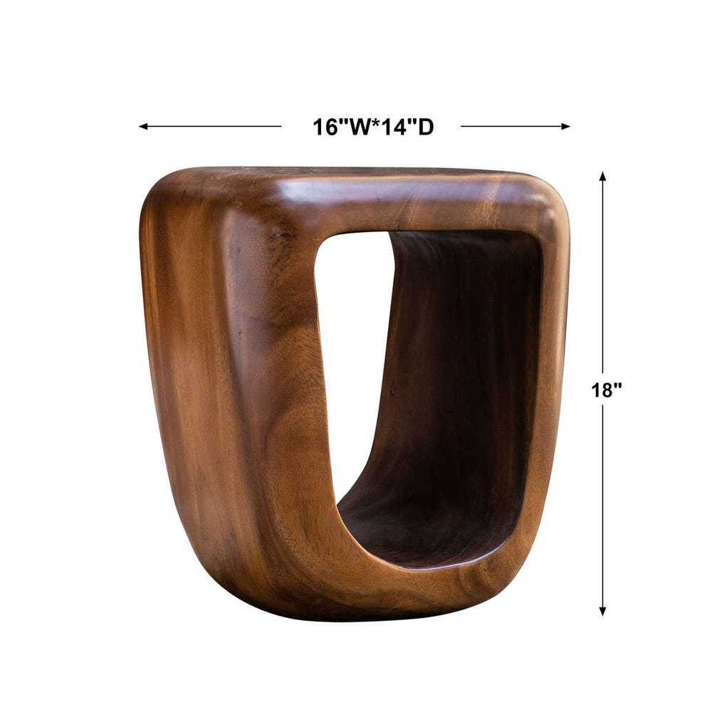 Loophole Accent Stool, Natural Wash