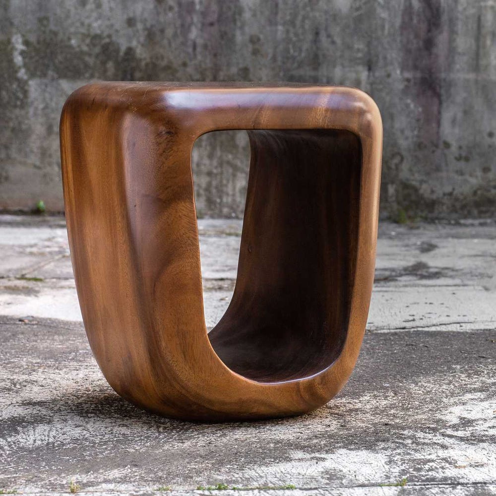 Loophole Accent Stool, Natural Wash