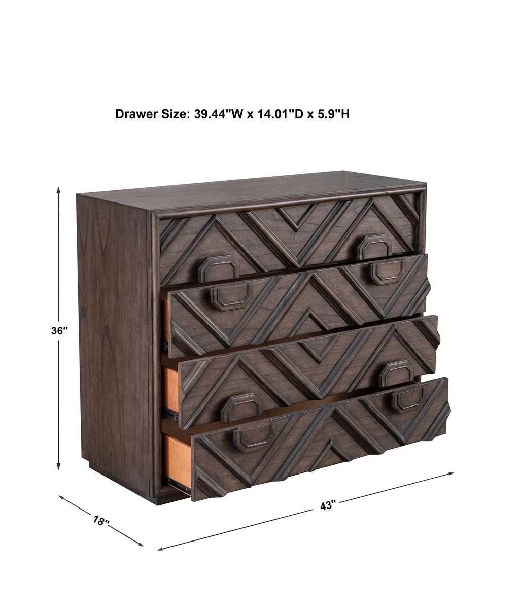 Mindra 4 Drawer Chest – Furniture by Uttermost | Sutter & Vale