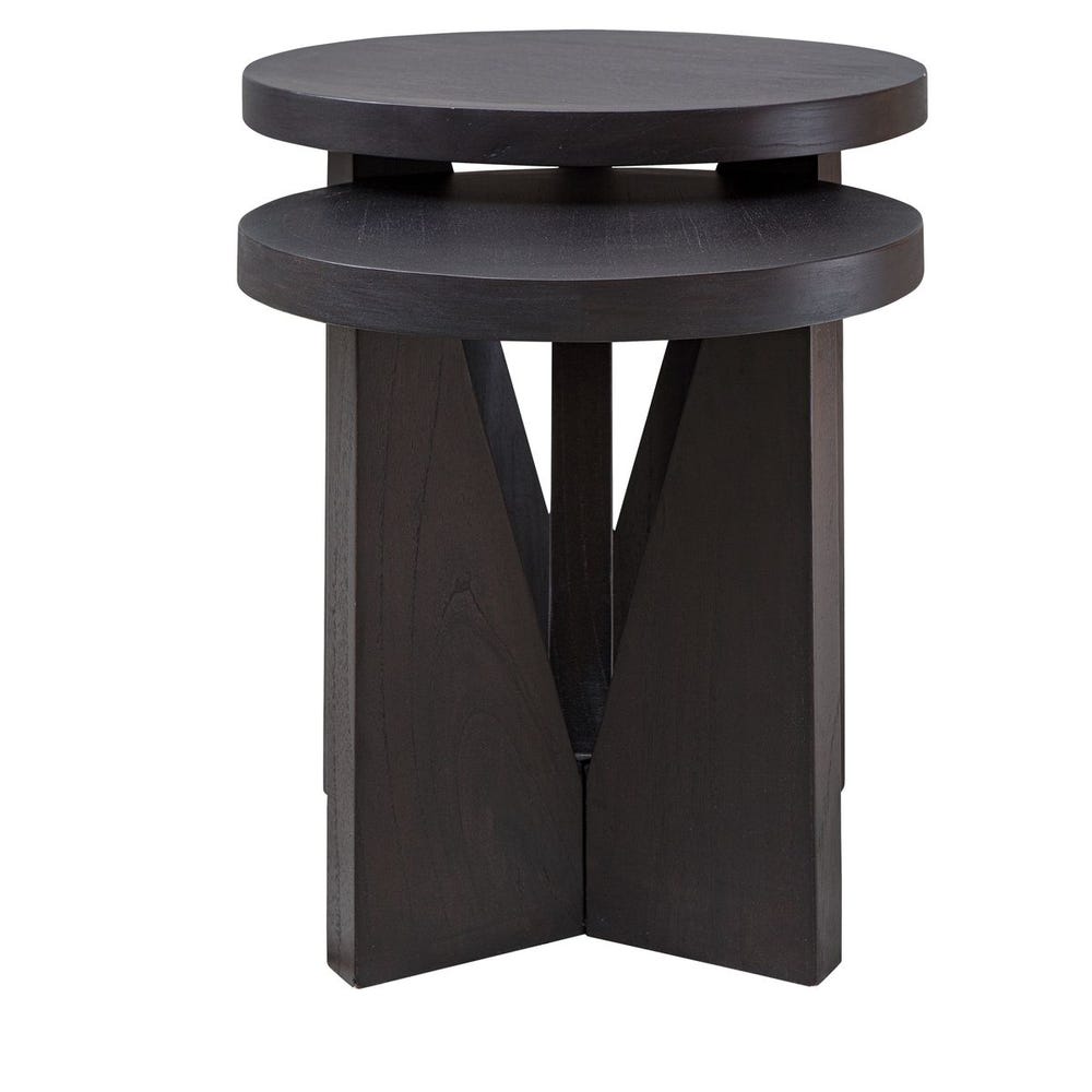 Nadette Nesting Tables, Espresso, S/2