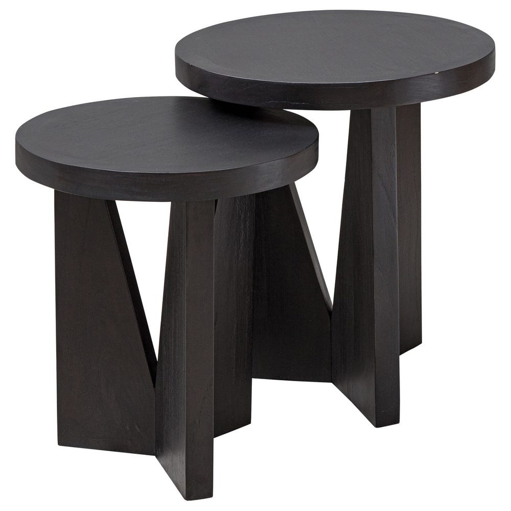 Nadette Nesting Tables, Espresso, S/2