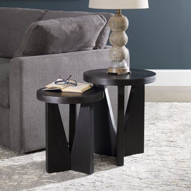 Nadette Nesting Tables, Espresso, S/2